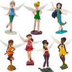 7pcs/Set Tinkerbell Flower Fairy Miniature Fairy Garden Ornament Mini Princess Cartoon Mini Doll Action Figure Anime Collection Figurine Toy Model for Children