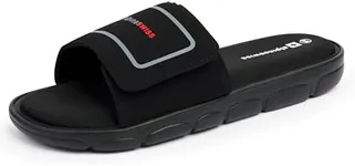 Alpine Swiss Gabe Mens Memory Foam Slide Sandals Adjustable Comfort Athletic Slide Black 9 M US