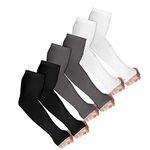 V.E UV Sun Protection Arm Sleeves for Men & Women Arm Sleeves Perfect for Cricket, Bike Riding,Cycling & Outdoor Activities With Black,Grey and White Color - 3 Pair