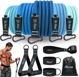 Exercise Bands with Handles, Workout Bands, Fitness Bands with Door Anchor and Ankle Straps, for Heavy Resistance Training, Physical Therapy, Shape Body, Yoga, Home Workouts Set
