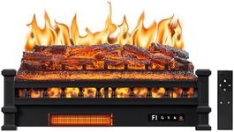 Utheinteck Electric Fireplace Logs, Eternal Flame 26" Remote Control Fireplace Inserts Log Heater, Realistic Pinewood Ember Bed, Adjustable Flame Colors, Remote Control, Thermostat, Timer, 1500W