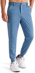 Libin Men's 4-Way Stretch Golf Joggers with Pockets, Slim Fit Work Dress Pants Athletic Casual Yoga Sweatpants for Men, Gray Blue 2XL