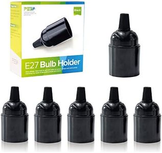 E27 Lamp Holder, E27 Screw Lamp Holder, E27 Bulb Holder, Bakelite Bulb Socket, ES Lampholders, Pendant Light Fittings Suitable for Edison Bulbs, Black, 6-Pack, PEBA