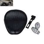 NATGIC Universal Motorcycle Crocodile Leather Saddle Solo Seat Cushion Spring for Harley/Honda/Yamaha/Kawasaki/Suzuki/Sportster/Bobber/Chopper (Black)