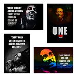 SWASUM Motivational and Inspirational Quotes Wall Posters (Bob Marley), 12x18 Each, Pack of 04 Paper Print