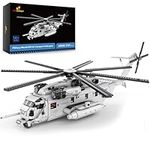 JMBricklayer CH-53 Helicopter Building Set 60008, Military Transport Helicopter Toy Aircraft Model Kit, Ideal Airplane Toy Gifts for Kid 14+, Adults and Military Fans