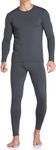 Therma Pro Mens Fleece Lined Thermal Top & Bottom Underwear Set, Long Johns Base Layer Ultra-Soft, Charcoal, XXL