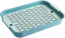 Gigicloud Rabbit Litter Box with Grate, 14.5 x 9.5 Inch Guinea Pig Litter Pan Anti-turnover Pet Toilet Potty Trainer Corner Guinea Pig Training Pan Cage with Toilet Tray For Rabbit Chinchilla Guinea