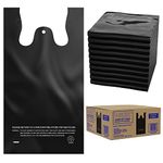 ACYPAPER, Black T-Shirt Bags (1000 Count), T-Shirt Plastic Bags in Bulk - (11" x 6" x 21") Black - Bulk Shopping Bags, Carryout Bags - Restaurant Bag - 1/6 Barrel