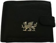 Welsh Dragon Black Leather Mens Wallet RFID Protection