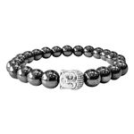 Dhaarmik Crystal Elastic 8mm Stretch Crystal Yoga,Meditation Bracelet for Men and Women (Hematite)