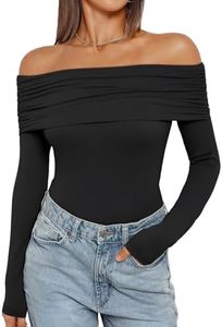 Trendy Queen Bodysuits for Women Long Sleeve Bodysuit One Off Shoulder Slimming Fitted Strapless Compression Backless 2024 Body Suits