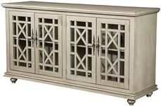 Martin Svensson Home Marche 63" TV Stand - Antique Silver - Versatile Multi-Use Design - with Two Large Cabinets for Storage