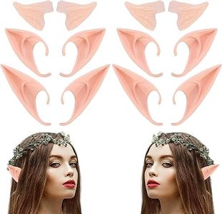 Fairy Pixie Elf Ears - WEEMAGIC Cosplay Latex Soft Pointy Ear Tips, Elven Vampire Fake Ear for Women Kids Halloween Christmas Party Dress Up Costume Masquerade Accessories (6 Pairs)