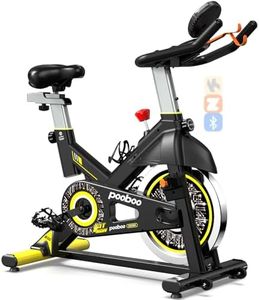 pooboo Exercise Bike, Adjustable Magnetic Resistance Silent Belt Drive, Indoor Cycling Bike for Home Cardio Gym, Fitness Stationary Bike Machine with 350lbs/300lbs Weight Capacity, Monitor with Pulse & Ipad Mount &Upgraded Version Seat