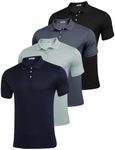 PINSPARK 4 Pack: Men's Golf Polo Shirts Multipacks Quick Dry Short Sleeve Collared Shirt Summer Casual Polos Shirts for Men