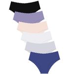 6 Pack Womens Seamless Underwear No Show Panties Breathable Sexy Stretch Bikini Panties for Women