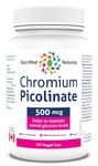 Chromium Picolinate 500mcg, 120 Caps - Glucose and Blood Sugar Support Supplement - Muscle Mass and Metabolism Support - An alternative to berberine - 3rd Party Tested - Formulated & Made in Canada