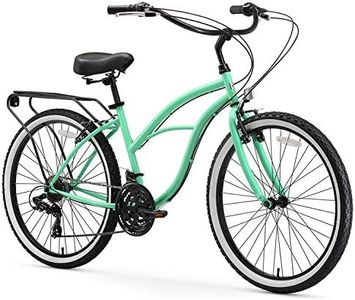 sixthreezero Around The Block Women's Beach Cruiser Bike, 1/3/7/21 Speed Bicycles, 26"/24" Wheels, Multiple Colors