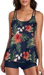 Urchics Womens Gray Tankini Swimsui