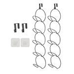 SUNFICON Hat Rack Organizer Holder Hanger 10 Pack Baseball Cap Display Storage Rack Closet Hanging for Scarves Handbags Towels Clothes Ties Over Door Wall Mounted w Hanging Hook Black