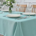 maxmill Textured Tablecloth Water Resistance Antiwrinkle Spill Proof Jacquard Table Cloth, Fabric Table Cover for Buffet Banquet Parties Event Holiday Dinner, Square 70 x 70 Inch, Turquoise