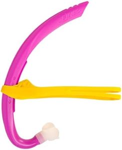 FINIS Stability Snorkel Jr - Swim Training Snorkel for Kids Ages 6-10 - Short Tube - Soft Mouthpiece - Magical Magenta