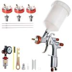 AUTOCOAT YT-160 LVLP Air Spray Gun with 1.3/1.5/1.7/2.0mm Nozzles and Air Regulator & Oil Water Separator, R500 Paint Guns Automotive, Paint Gun for House Painting, Car, Furniture