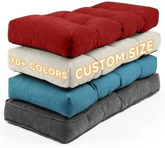 ROFIELTY Custom Tufted Bench Cushion.Soft and Comfortable Bay Window Cushion, Indoor Outdoor Bench Cushion with Non-Slip Bottom/Ties(Custom Size,Custom Color)