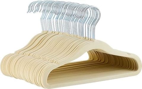 Amazon Basics - Grucce in velluto per vestiti di neonati e bambini, antiscivolo, 29,5 cm, confezione da 50, Beige