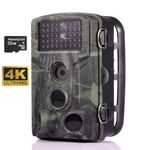 SUNTEKCAM Wildlife Camera 4K 50MP with Night Vision Motion Activated, Trail Camera IP65 Waterproof for Garden Camera with 32GB SD Card