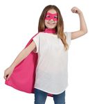 Wicked Costumes Kids Unisex Super Hero Cape & Mask Fancy Dress Costume - Pink (One Size 6-10 Years)