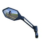 Scratch Resistant Glass Lens,Handlebar Bike Mirror, Adjustable Safe Rearview Mirror, Bicycle Mirror (Sliver Left Side) ME-005LS