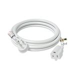 FIRMERST 6 Feet 1875W Flat Plug Extension Cord 14 AWG 15A White