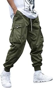OYOANGLE Men's Casual Drawstring Elastic Waist Flap Pocket Letter Graphic Street Jogger Cargo Pants Army Green XXL