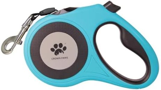 CROWN PAWS 16 ft Retractable Dog Leash for Extra Large Dogs up to 130 lbs,Tangle-Free Nylon Tape,Blue Dan24 XL