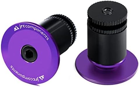 JRC Components Aluminum Handlebar Bike Bar End Plugs for Bicycles | Pack of 2 Handlebar Plugs - Bike Bar End Grips | Mountain Bike Bar End Caps for Road Bikes - Premium Bike Handlebar Caps [Purple]