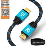 Ultra HDTV 4K HDMI Cable - 1m Premium Certified HDMI 2.0b Lead, High Speed with Ethernet at 18 GBps, supports 4K@60Hz, 2160P, 4096x2160, 3D, HDR, HDCP 2.2 and ARC, for PS4, Xbox, 4K TVs and Monitors