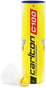 Carlton C100 Medium Shuttlecocks Pack of 6 White