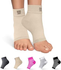 Bitly Plantar Fasciitis for Women & Men Socks Foot & Ankle Compression Sleeve, Nude, L