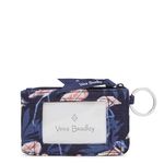 Vera Bradley Women's Cotton Deluxe Zip Id Case Wallet with RFID Protection, Flamingo Party, One Size