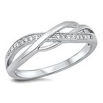 Infinity Knot White CZ Promise Ring