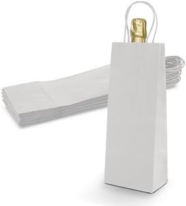MT Products White Wine Bottle Gift Bag - 5.25" x 3.25" x 13.13" - (Case of 504)