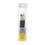 Winsor & Newton Galeria Short Handle Brush (5 Pack) (Round 0, 2, & 6, One Stroke 1/8" & 1/4")