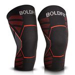 Boldfit Nylon Knee Support, Knee Caps, Knee Brace For Knee Pain Relief Products, Knee Pad Leg Sleeves, Gym Squats Knee Belt Knee Support For Men and Women-Red, M