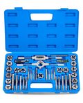 Orion Motor Tech 40-Piece Tap and Die Set, Metric Sizes | Home Improvement Tool Kit for Creating and Repairing Threading | Hand Tool Set for Craftsmen Mechanics and More with Metric Wrenches and Case