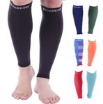 Doc Miller Premium Calf Compression Sleeve 1 Pair 20-30mmHg Strong Calf Support Fashionable COLORS Graduated Pressure for Sports Running Muscle Recovery Shin Splints Varicose Veins Doc Miller (Black Medium)