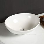 Ceramic Basin Bathroom Wash Counter Top Hand Single Bowl Sink Kitchen Vanity Above Basins White 41cm x 34cm x 14.5cm