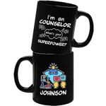 Counselor Mug, Personalized Name Best Counselor Cup, I'm an Counselor Coffee Mug, Custom Gift for School Counselor, Addiction Counselor, Guidance Teacher Gifts, Counseling Black Cup 11oz, 15oz