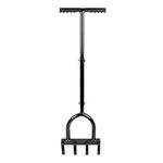 CStern Lawn Aerator with 4 Hollow Slots, Manual Lawn Aerator with T-Handle, Lawn Woodpecker, Aerator for Compressed Soils, Black